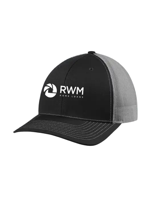 Richardson Adjustable Snapback Original 112 Trucker Cap Black w/Charcoal Mesh w/RWM Home Loans Logo