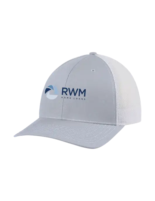 Richardson Adjustable Snapback Original 112 Trucker Cap Light Heather Grey w/White Mesh w/RWM Home Loans Logo