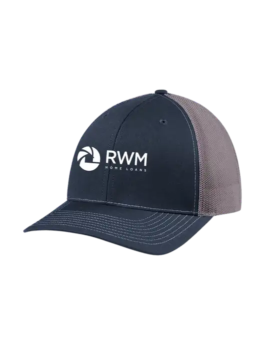 Richardson Adjustable Snapback Original 112 Trucker Cap Navy w/Charcoal Mesh w/RWM Home Loans Logo