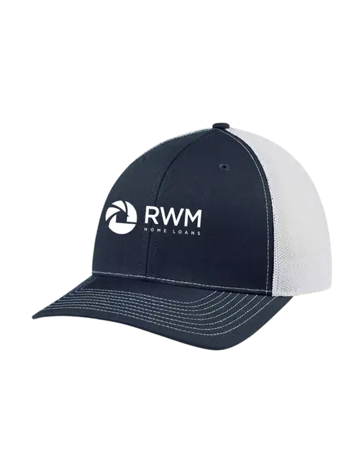 Richardson Adjustable Snapback Original 112 Trucker Cap Navy w/White Mesh w/RWM Home Loans Logo
