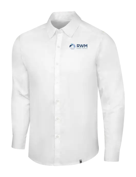 OGIO White Commuter Woven Shirt w/RWM Home Loans Logo