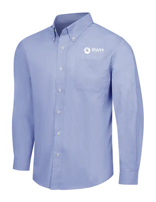 Light Slate Blue Crosshatch Easy Care Shirt w/RWM Home Loans Logo
