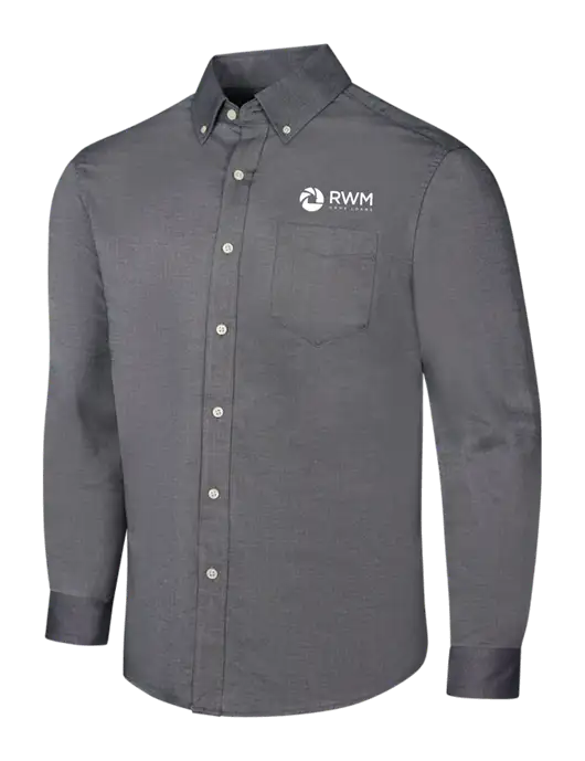 Dark Grey SuperPro Oxford Shirt w/RWM Home Loans Logo
