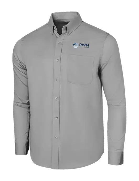 Long Sleeve Light Grey Superpro React Twill Shirt w/RWM Home Loans Logo