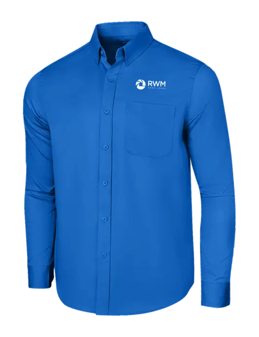 Long Sleeve Royal Blue Superpro React Twill Shirt w/RWM Home Loans Logo