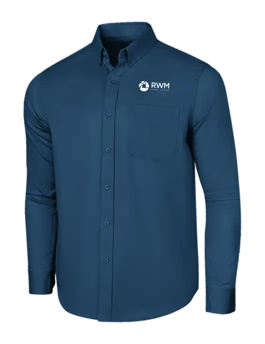 Long Sleeve Light Navy Superpro React Twill Shirt w/RWM Home Loans Logo