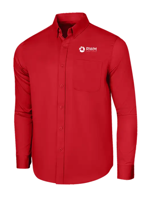 Long Sleeve Red Superpro React Twill Shirt w/RWM Home Loans Logo