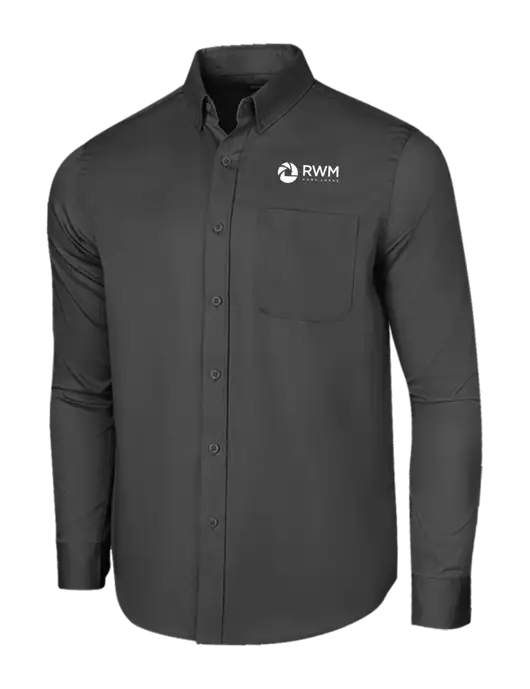 Long Sleeve Dark Grey Superpro React Twill Shirt w/RWM Home Loans Logo