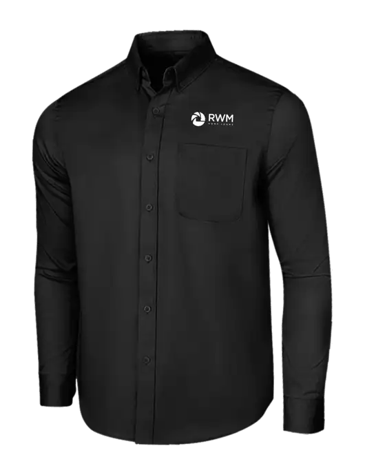 Long Sleeve Deep Black Superpro React Twill Shirt w/RWM Home Loans Logo
