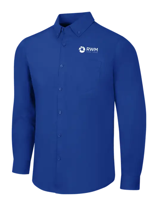 Dark Royal Long Sleeve Carefree Poplin Shirt w/RWM Home Loans Logo