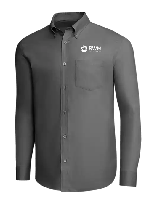 Brooks Brothers Dark Grey Wrinkle-Free Stretch Pinpoint Shirt w/RWM Home Loans Logo