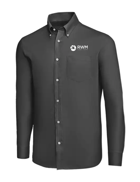 Brooks Brothers Dark Grey Wrinkle-Free Stretch Nailhead Shirt w/RWM Home Loans Logo