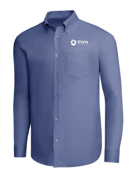 Brooks Brothers Light Navy Wrinkle-Free Stretch Pinpoint Shirt w/RWM Home Loans Logo