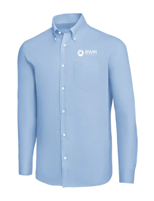 Brooks Brothers Light Blue Wrinkle-Free Stretch Nailhead Shirt w/RWM Home Loans Logo