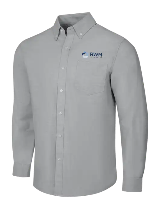 Light Grey SuperPro Oxford Shirt w/RWM Home Loans Logo
