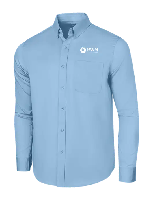 Long Sleeve Light Blue Superpro React Twill Shirt w/RWM Home Loans Logo