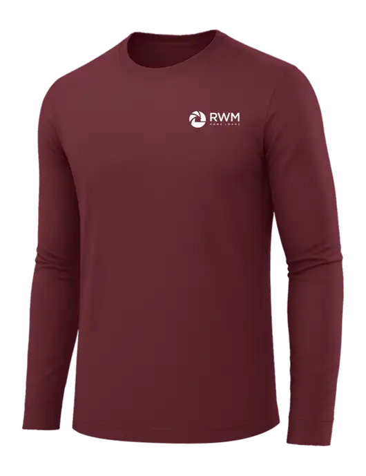Long Sleeve Maroon PosiCharge Competitor Tee w/RWM Home Loans Logo