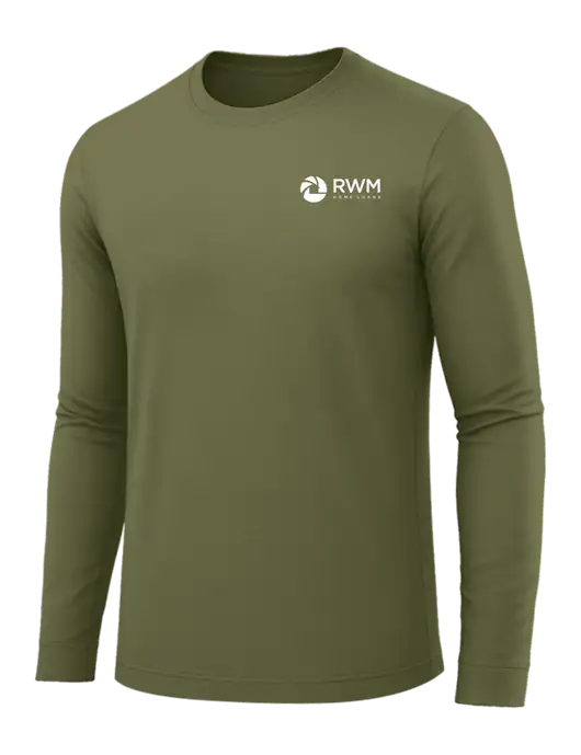 Long Sleeve Light Olive PosiCharge Competitor Tee w/RWM Home Loans Logo