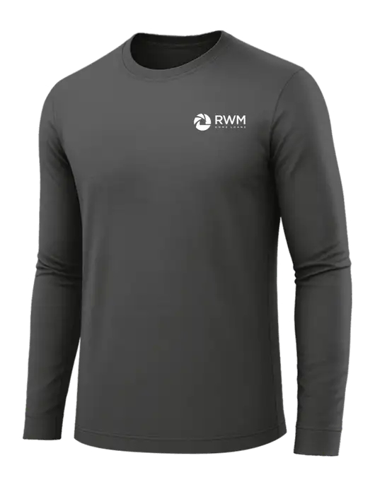 Long Sleeve Dark Grey PosiCharge Competitor Tee w/RWM Home Loans Logo