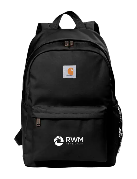 Carhartt Black Canvas Backpack w/RWM Home Loans Logo