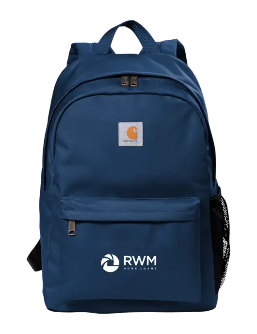 Carhartt Navy Canvas Backpack w/RWM Home Loans Logo