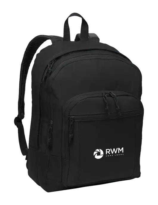 Black Essential Backpack w/RWM Home Loans Logo