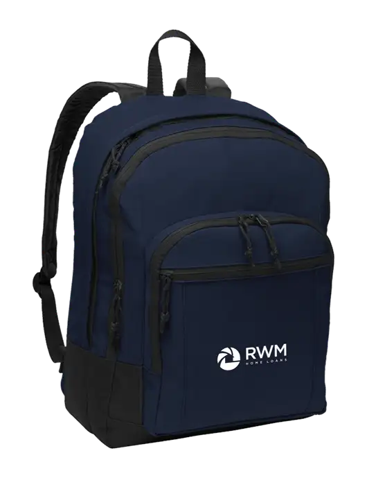 Navy Essential Backpack w/RWM Home Loans Logo