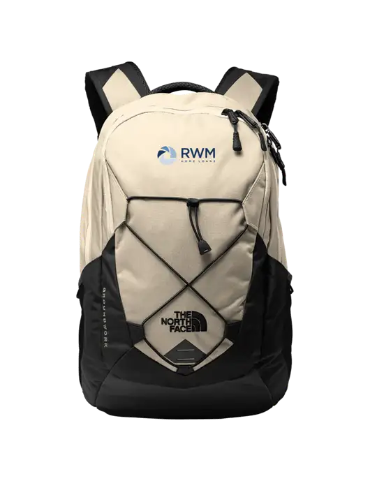 The North Face Ivory/Black Groundwork Backpack w/RWM Home Loans Logo