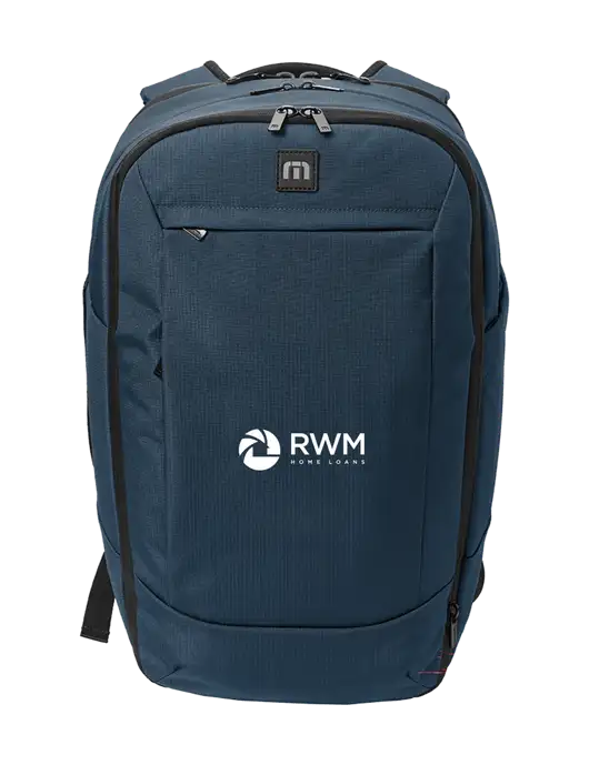 TravisMathew Lateral Navy Backpack w/RWM Home Loans Logo