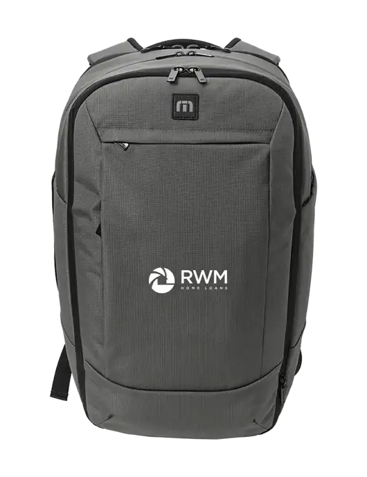 TravisMathew Lateral Medium Dark Grey Backpack w/RWM Home Loans Logo