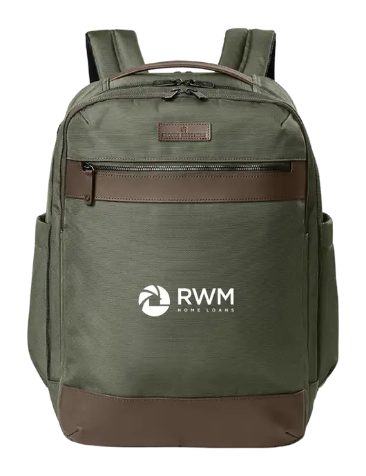 Brooks Brothers Oxford Dark Olive Backpack w/RWM Home Loans Logo