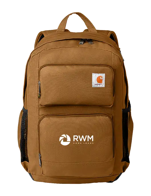 Carhartt 28L Foundry Series Dual-Compartment Light Brown Backpack w/RWM Home Loans Logo