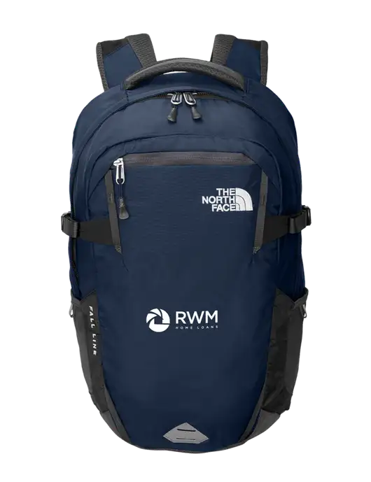 North Face Fall Line Navy and Dark Grey Backpack w/RWM Home Loans Logo