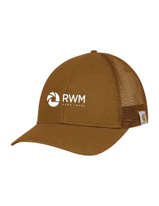 Carhartt Light Brown Canvas Trucker Cap w/RWM Home Loans Logo