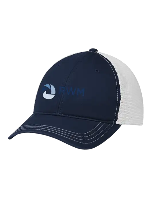 Richardson 111 Garment Washed Trucker Cap Navy w/White Mesh w/RWM Home Loans Logo