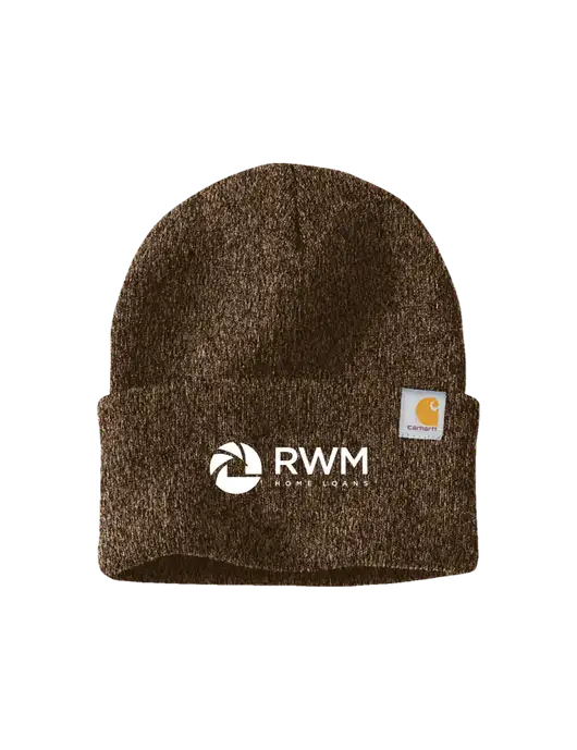 Carhartt Brown Heather Watch Cap 2.0 w/RWM Home Loans Logo