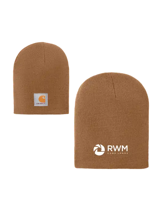 Carhartt Light Brown Acrylic Knit Hat w/RWM Home Loans Logo
