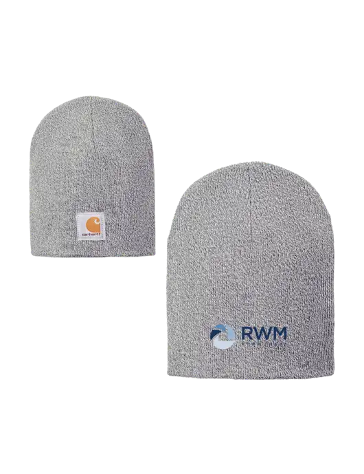 Carhartt Light Grey Heather Acrylic Knit Hat w/RWM Home Loans Logo