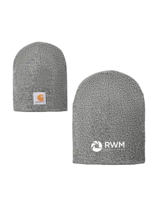 Carhartt Medium Grey Heather Acrylic Knit Hat w/RWM Home Loans Logo