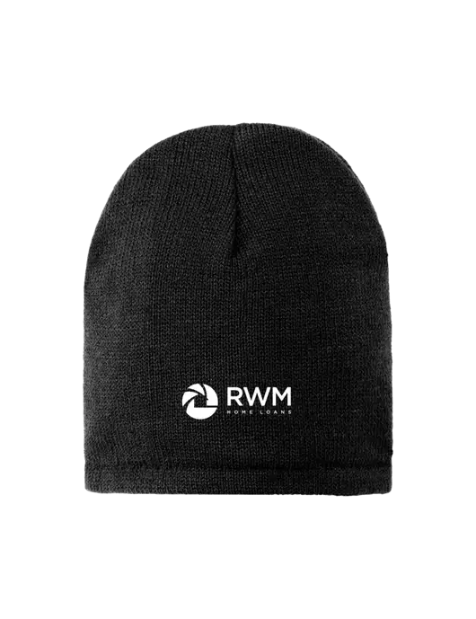 Black Fleece-Lined Beanie Cap w/RWM Home Loans Logo