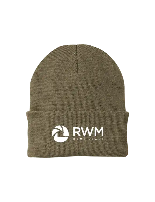 Dark Tan Knit Cap w/RWM Home Loans Logo
