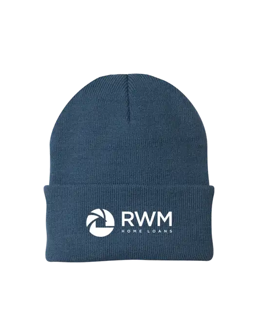 Dark Slate Knit Cap w/RWM Home Loans Logo