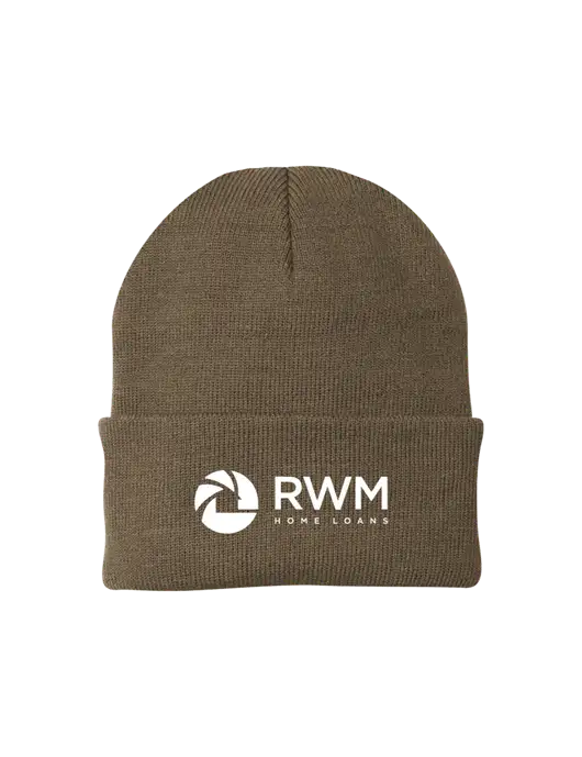 Light Brown Knit Cap w/RWM Home Loans Logo