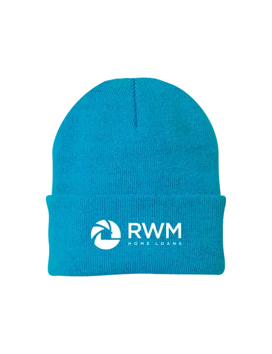 Sapphire Blue Knit Cap w/RWM Home Loans Logo
