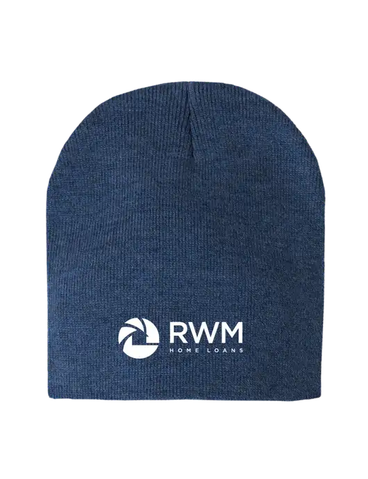 Dark Royal Heather Element Knit Beanie w/RWM Home Loans Logo