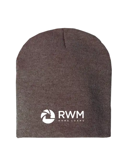 Brown Heather Element Knit Beanie  w/RWM Home Loans Logo
