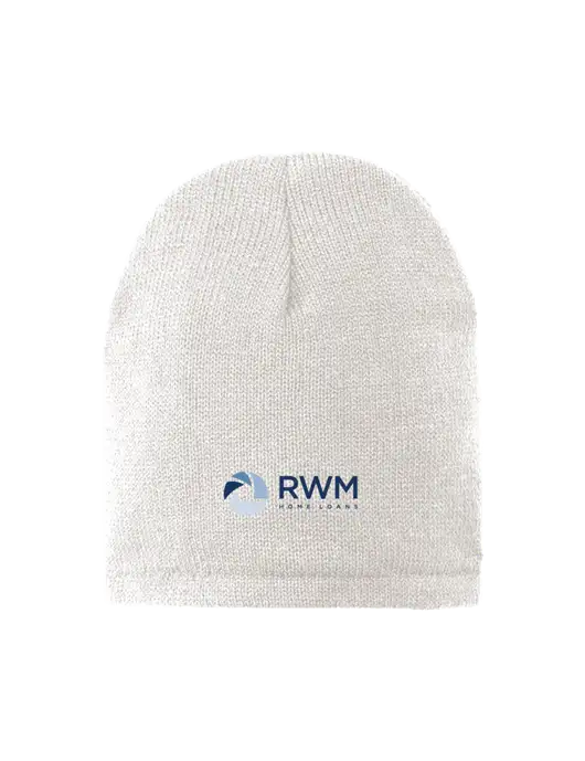 White Fleece-Lined Beanie Cap w/RWM Home Loans Logo