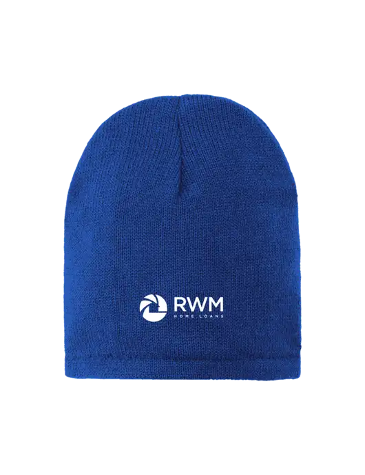 Dark Royal Fleece-Lined Beanie Cap w/RWM Home Loans Logo