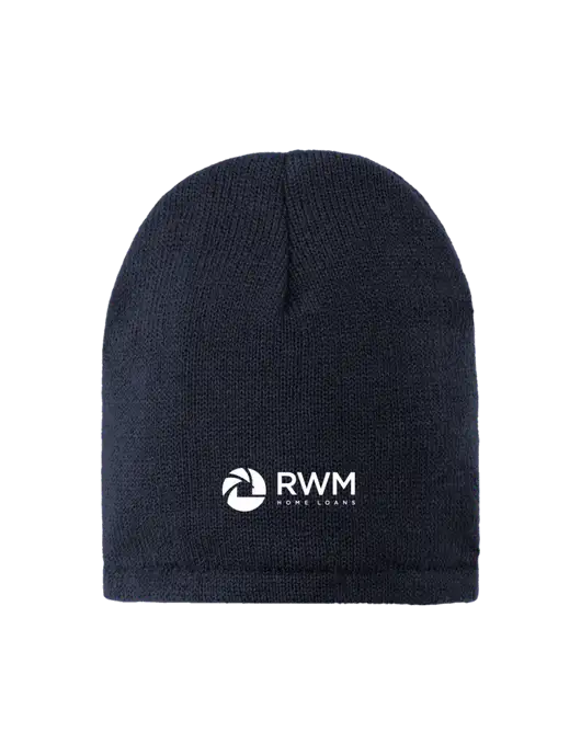 Dark Navy Fleece-Lined Beanie Cap w/RWM Home Loans Logo