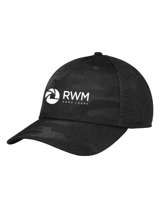 New Era Tonal Dark Grey Camo Stretch Tech Mesh Cap w/RWM Home Loans Logo